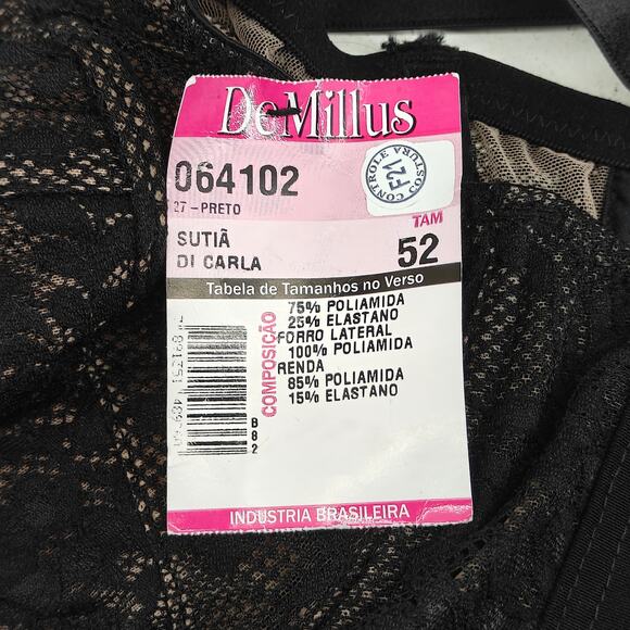 Demillus Di Caral Black 64102 Bra Size 52 - Picture 4 of 6